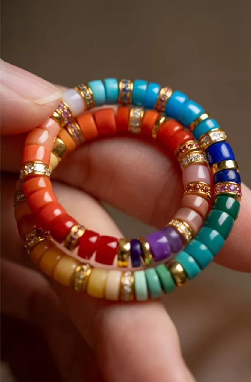 Five-element rainbow gem bracelet